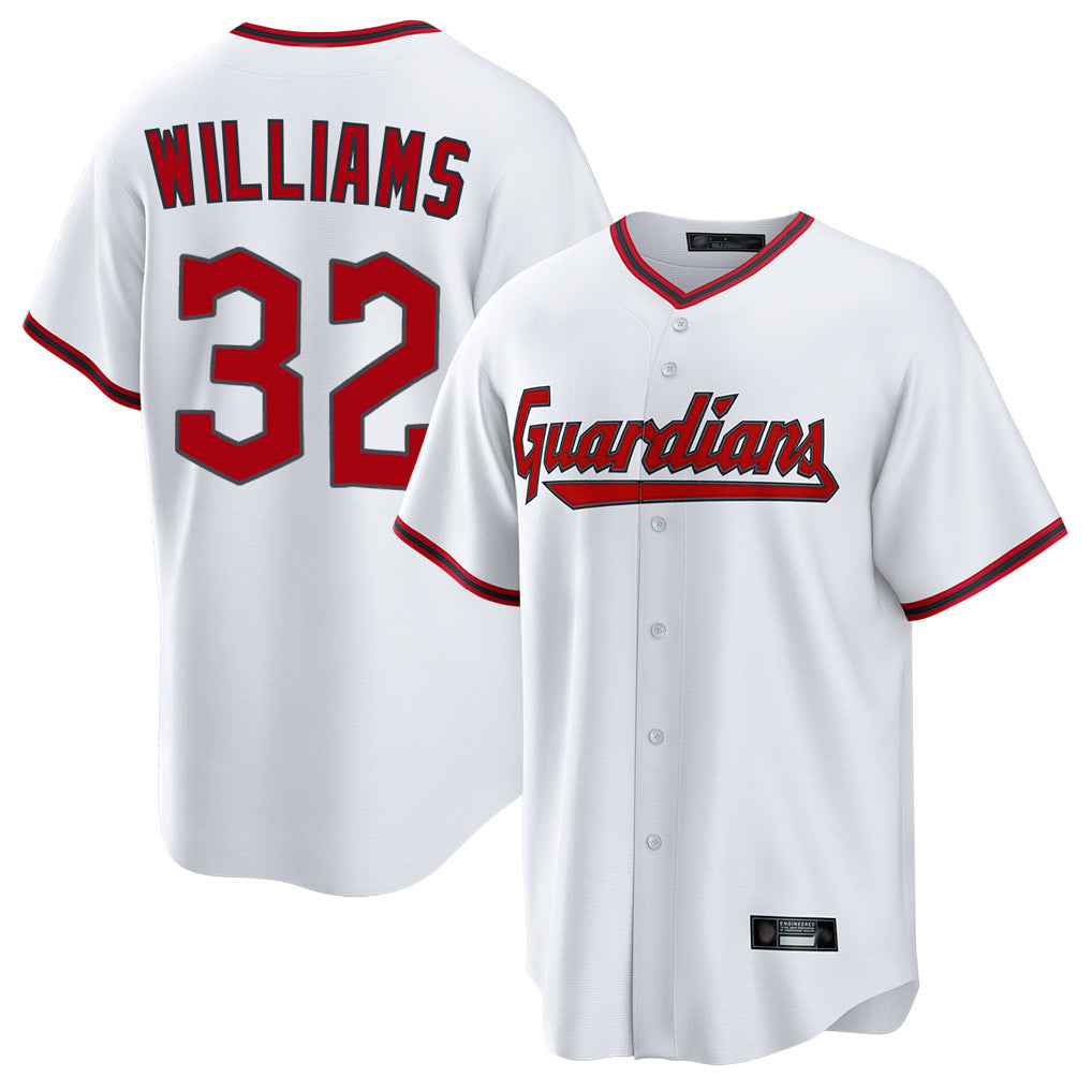 Cleveland Guardians #32 Gavin Williams Player White Game Home Stitched Baseball Jersey