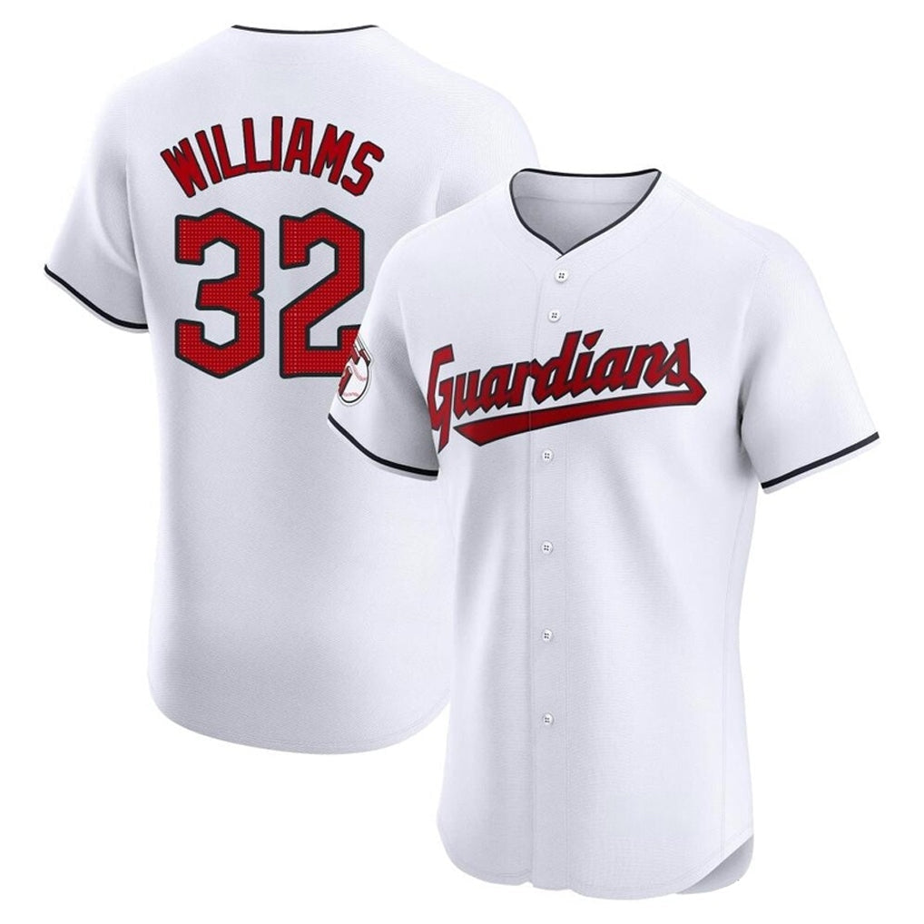 Cleveland Guardians #32 Gavin Williams Player White Limited Elite Home Stitched Baseball Jersey