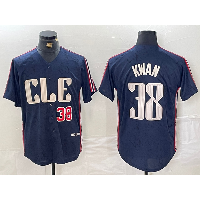 Cleveland Guardians #38 Steven Kwan Number Navy 2024 City Connect Limited Stitched Baseball Jersey