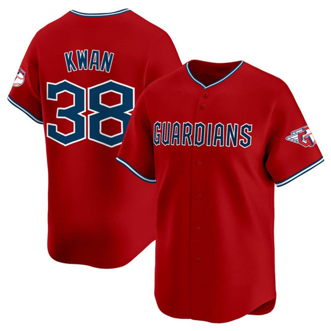 Cleveland Guardians #38 Steven Kwan Red Alternate Limited Stitched Baseball Jersey