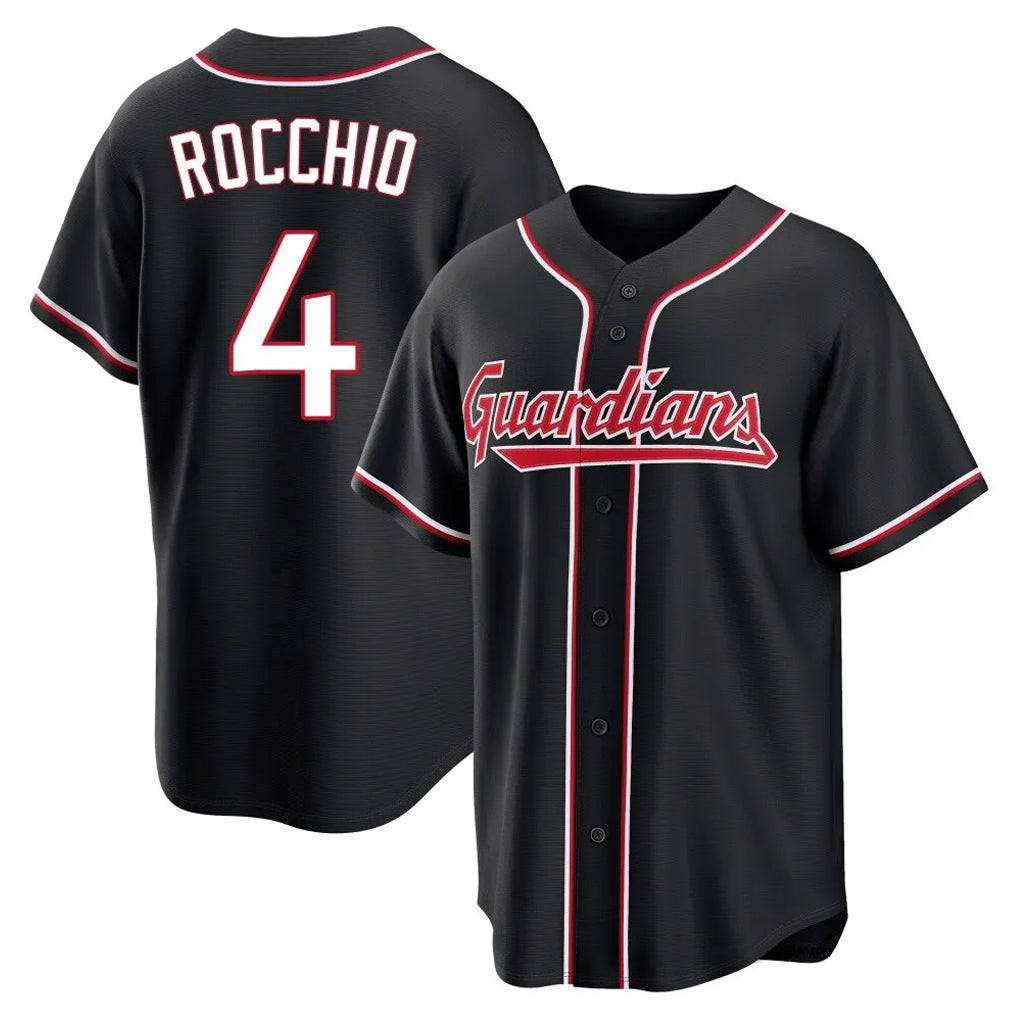 Cleveland Guardians #4 Brayan Rocchio Player Black Fashion Out Home Game Stitched Baseball Jersey