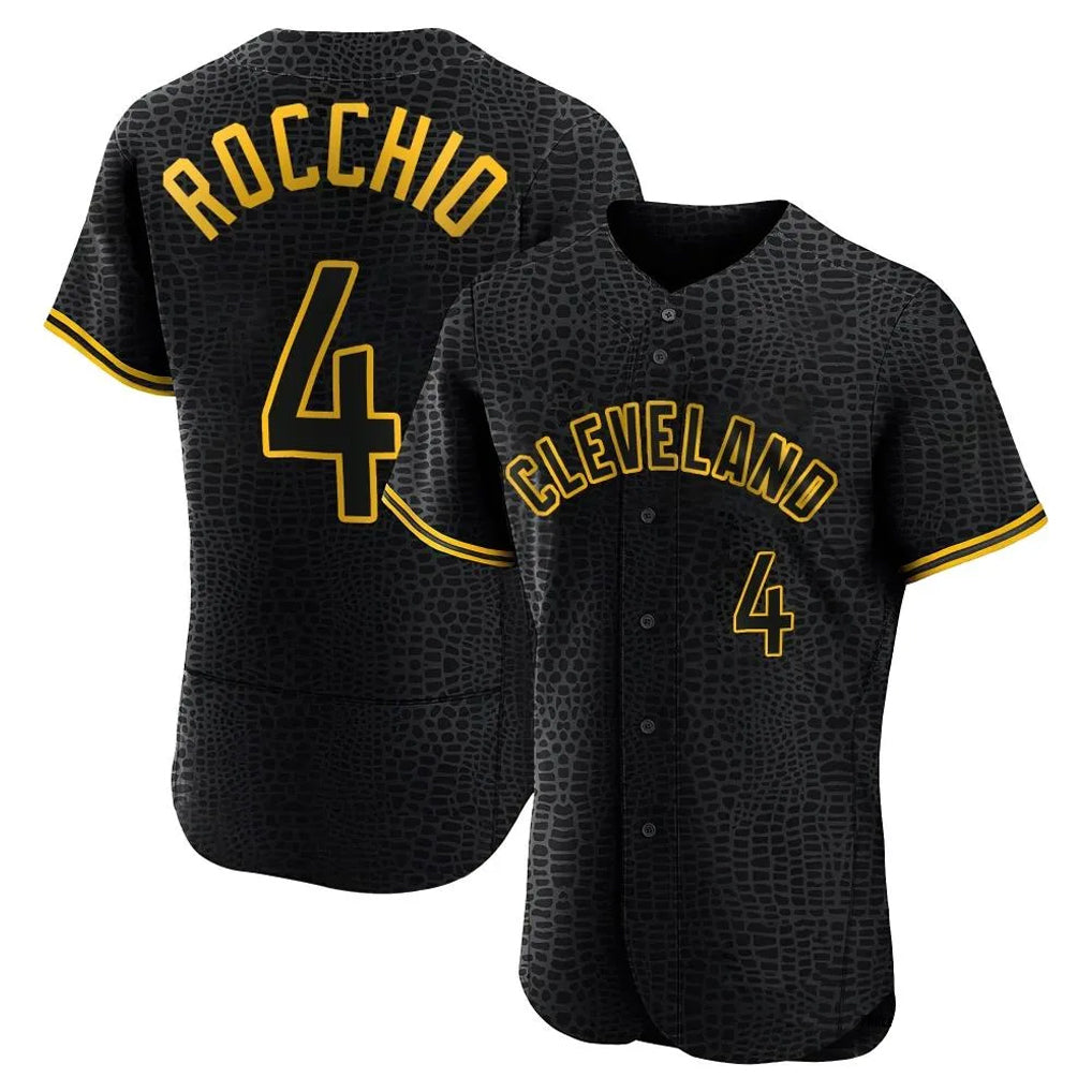Cleveland Guardians #4 Brayan Rocchio Player Black Snake Skin City Limited Elite Home Stitched Baseball Jersey