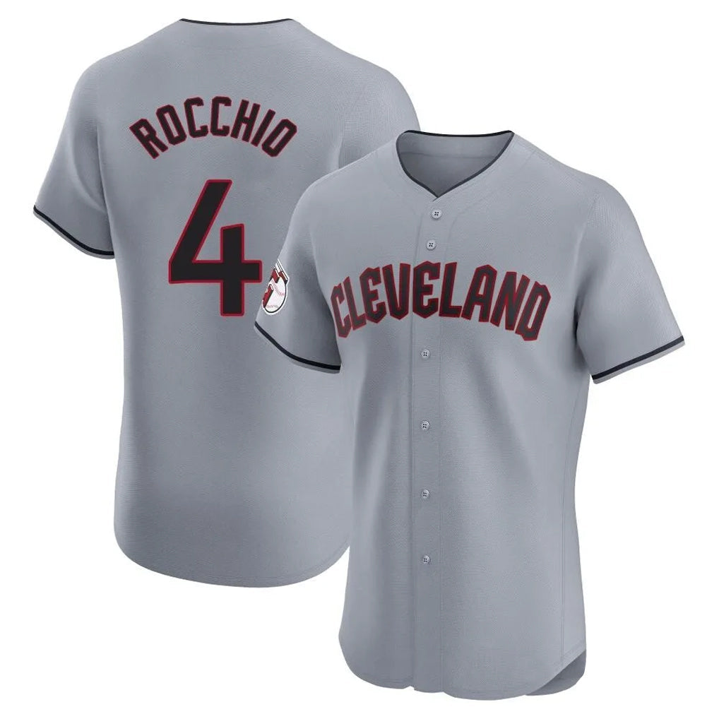 Cleveland Guardians #4 Brayan Rocchio Player Gray Road Limited Elite Home Stitched Baseball Jersey