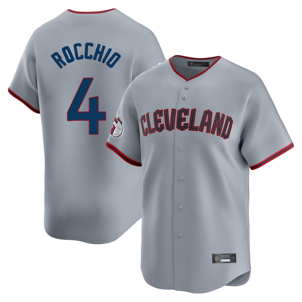 Cleveland Guardians #4 Brayan Rocchio Player Gray Road Limited Home Game Stitched Baseball Jersey