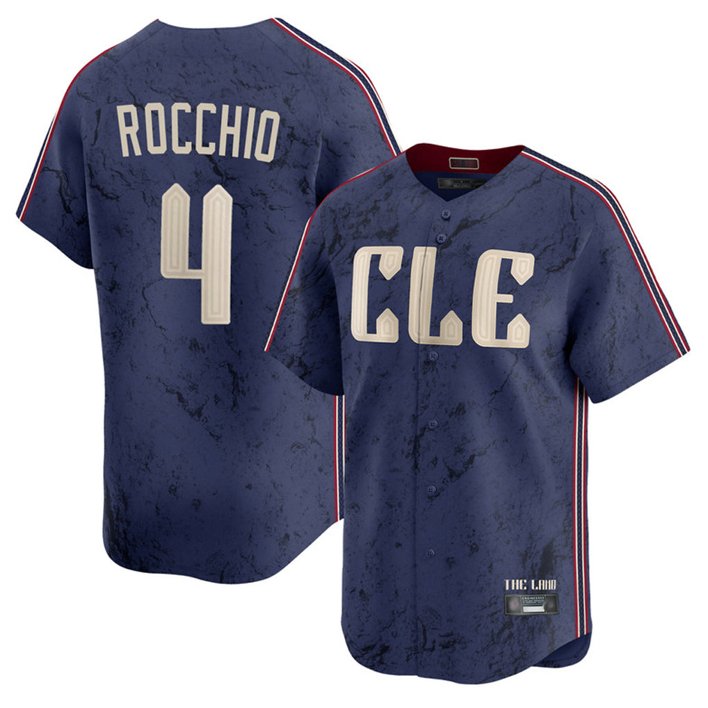 Cleveland Guardians #4 Brayan Rocchio Player Navy City Connect Limited Home Stitched Baseball Jersey