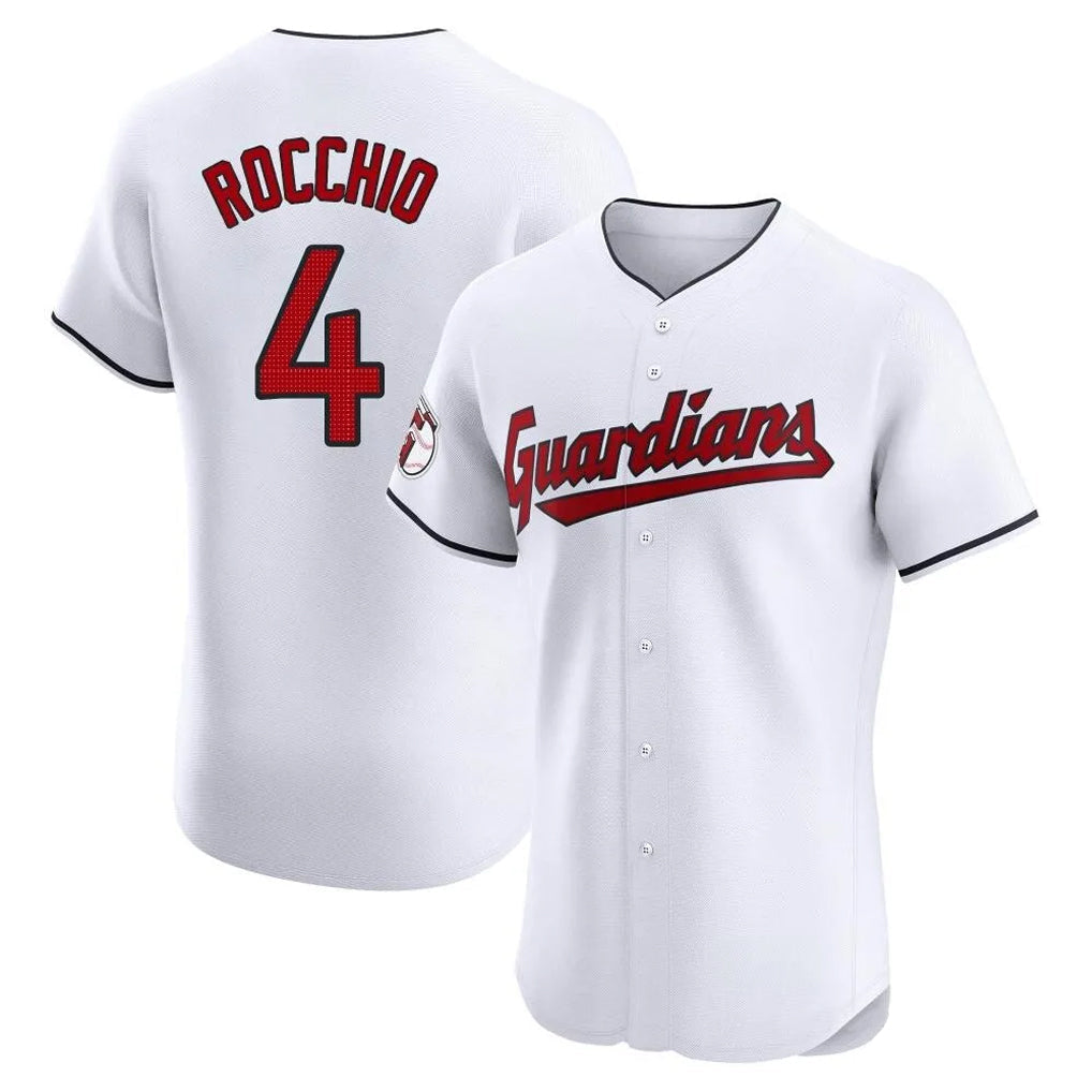 Cleveland Guardians #4 Brayan Rocchio Player White Limited Elite Home Stitched Baseball Jersey