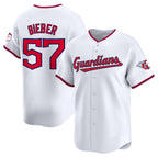 Cleveland Guardians #57 Shane Bieber White Home Limited Stitched Baseball Jersey