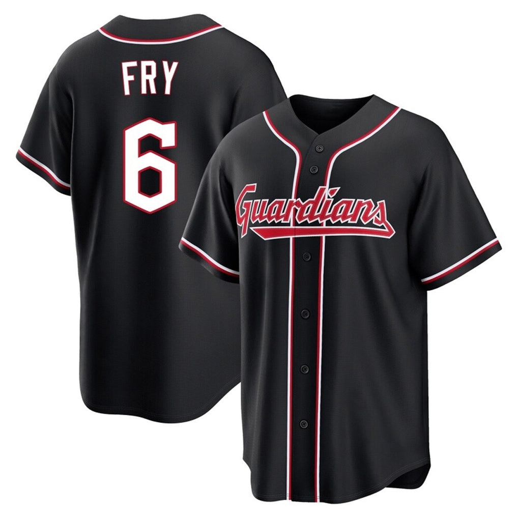 Cleveland Guardians #6 David Fry Player Black Fashion Out Home Game Stitched Baseball Jersey