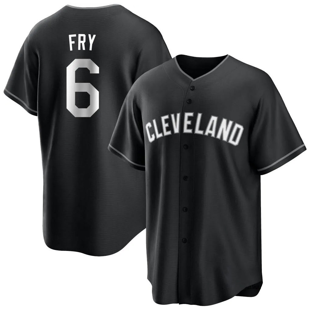 Cleveland Guardians #6 David Fry Player Black Home Game Stitched Baseball Jersey