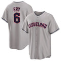 Cleveland Guardians #6 David Fry Player Gray Game Home Stitched Baseball Jersey