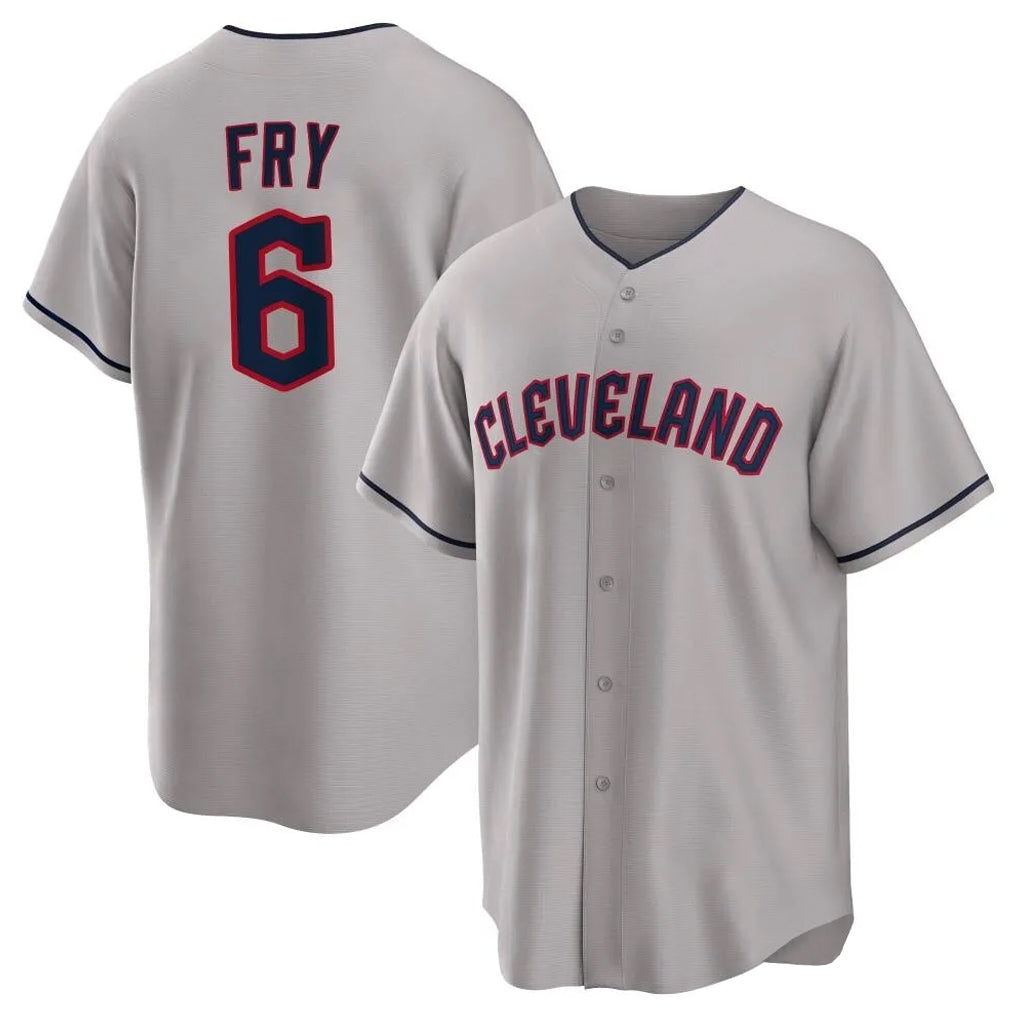 Cleveland Guardians #6 David Fry Player Gray Game Home Stitched Baseball Jersey