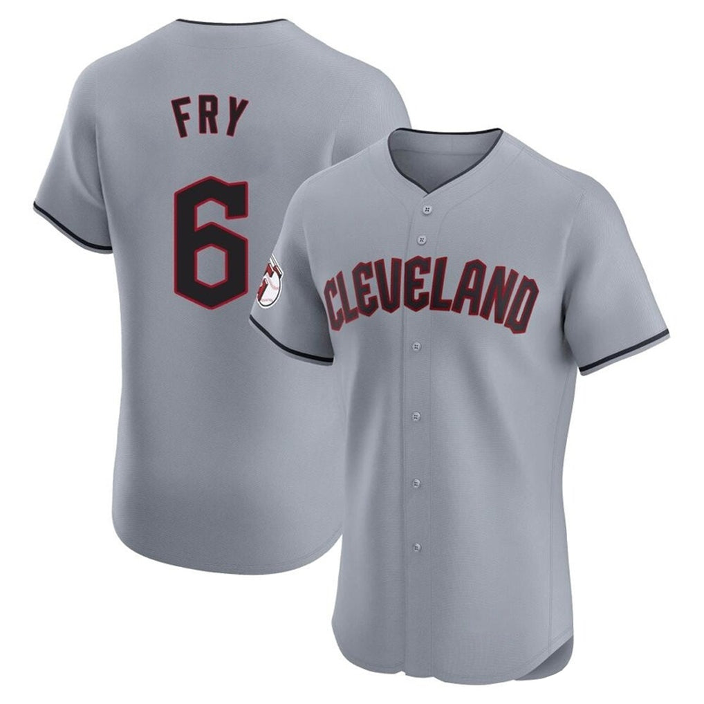 Cleveland Guardians #6 David Fry Player Gray Road Limited Elite Home Stitched Baseball Jersey