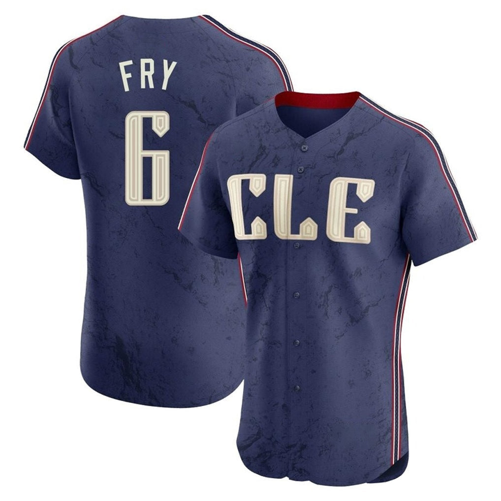 Cleveland Guardians #6 David Fry Player Navy City Connect Limited Elite Home Stitched Baseball Jersey
