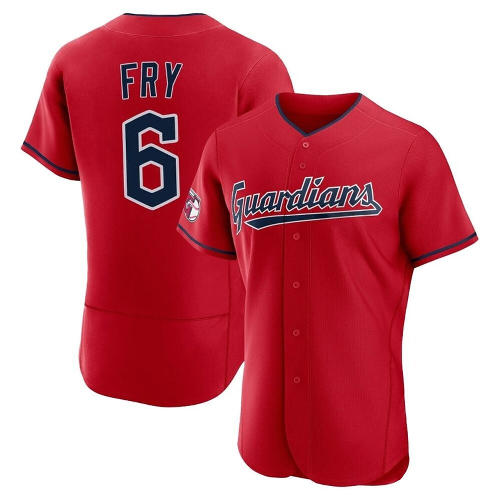 Cleveland Guardians #6 David Fry Player Red Limited Elite Home Stitched Baseball Jersey