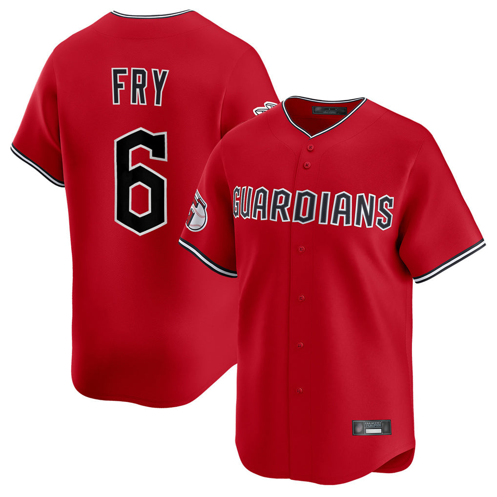 Cleveland Guardians #6 David Fry Player Red Limited Home Stitched Baseball Jersey