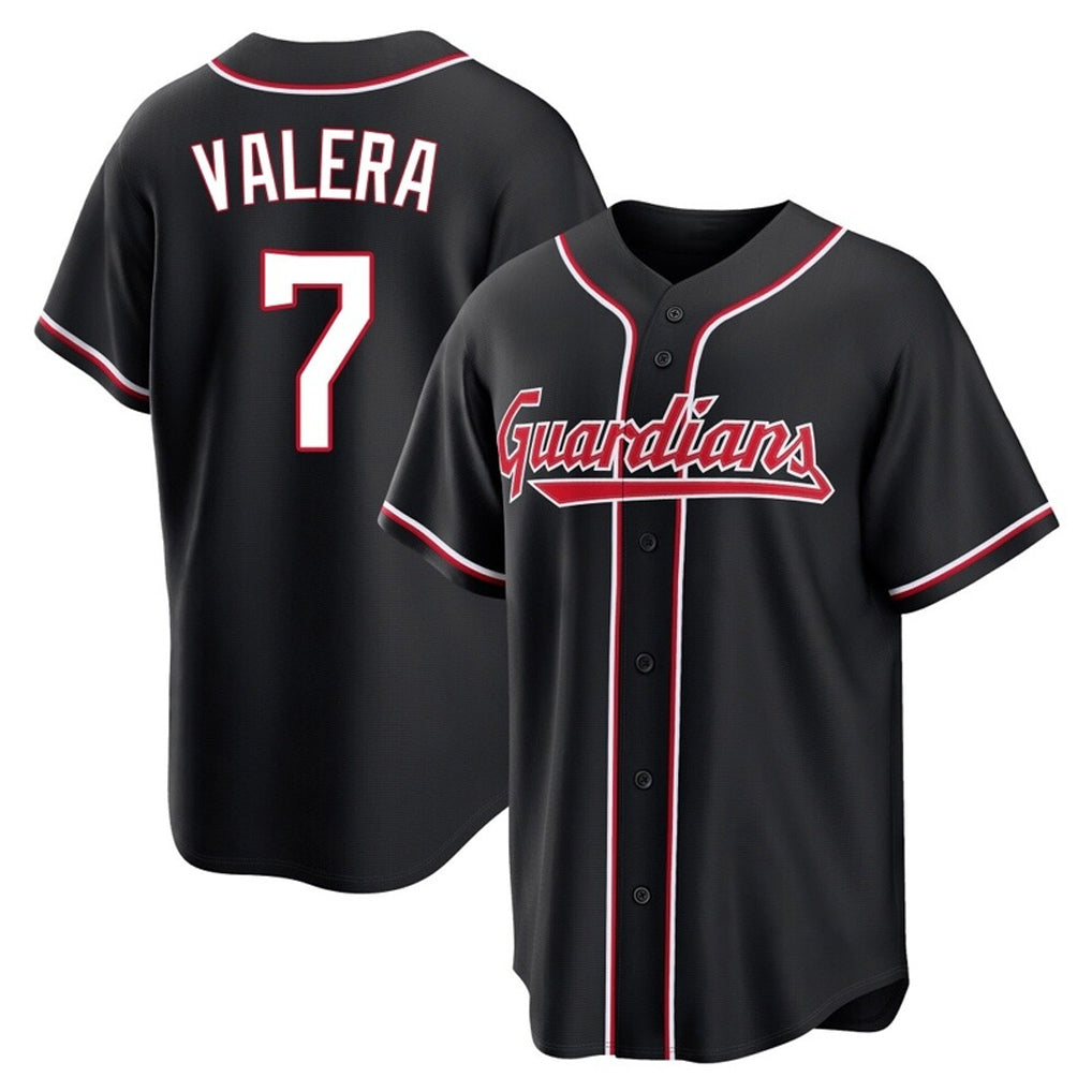 Cleveland Guardians #7 George Valera Player Black Fashion Out Home Game Stitched Baseball Jersey