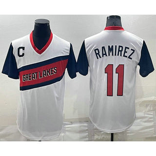 Cleveland Indians #11 Jose Ramirez White 2021 Little League Classic Stitched Baseball Jersey
