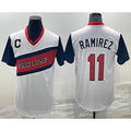 Cleveland Indians #11 Jose Ramirez White 2021 Little League Classic Stitched Baseball Jersey