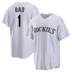 Colorado Rockies White #1 Dad Home Replica Baseball Jersey