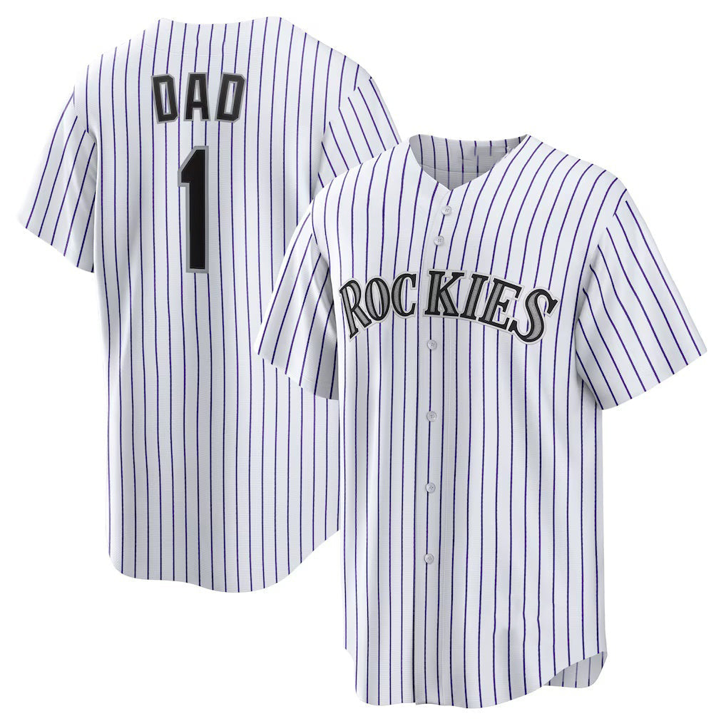 Colorado Rockies White #1 Dad Home Replica Baseball Jersey