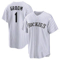 Colorado Rockies White #1 Groom Home Replica Baseball Jersey