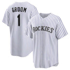 Colorado Rockies White #1 Groom Home Replica Baseball Jersey
