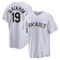 Colorado Rockies #19 Charlie Blackmon White Home Replica Player Name Baseball Jersey