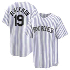 Colorado Rockies #19 Charlie Blackmon White Home Replica Player Name Baseball Jersey