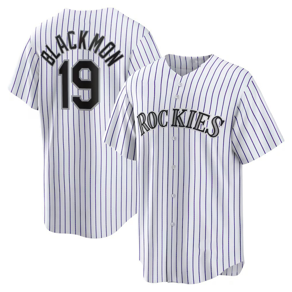 Colorado Rockies #19 Charlie Blackmon White Home Replica Player Name Baseball Jersey