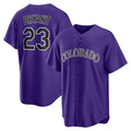 Colorado Rockies #23 Kris Bryant Purple Alternate Replica Player Baseball Jersey