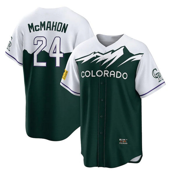 Colorado Rockies #24 Ryan McMahon Green 2022 City Connect Cool Base Stitched Baseball Jersey