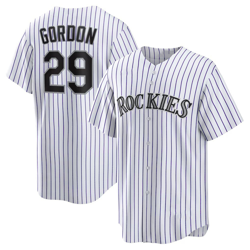 Colorado Rockies #29 Tanner Gordon White Home Replica Baseball Jersey