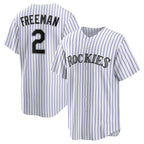 Colorado Rockies #2 Tyler Freeman White Home Replica Baseball Jersey
