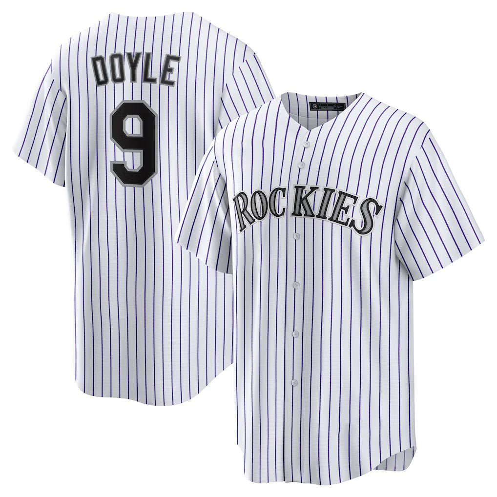 Colorado Rockies #9 Brenton Doyle White Home Replica Baseball Jersey