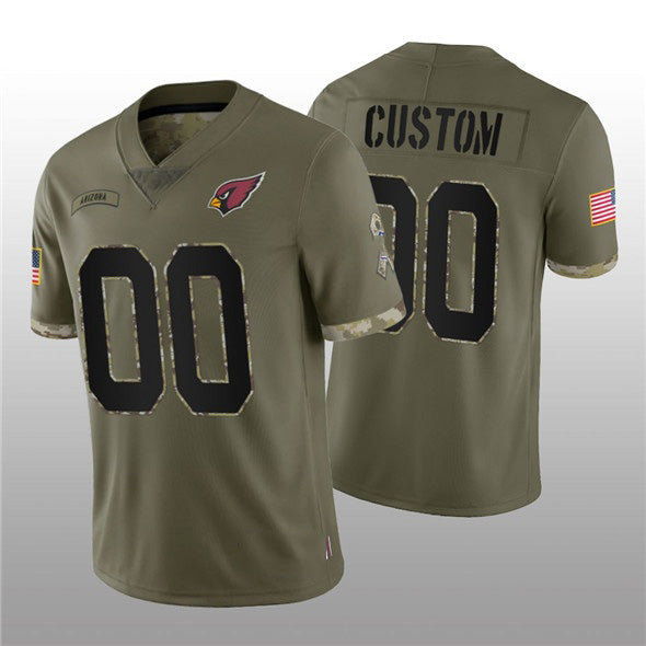 Custom A.Cardinals ACTIVE PLAYER 2022 Olive Salute To Service Limited Stitched Football American Jersey