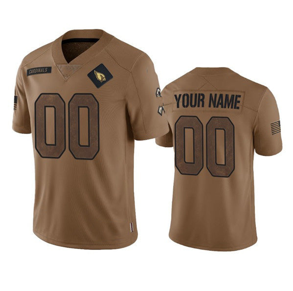 Custom A.Cardinals Active Player 2023 Brown Salute To Service Limited Stitched Football American Jersey