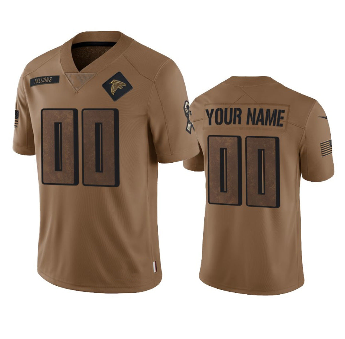 Custom A.Falcons Active Player 2023 Brown Salute To Setvice Limited Stitched Football American Jersey