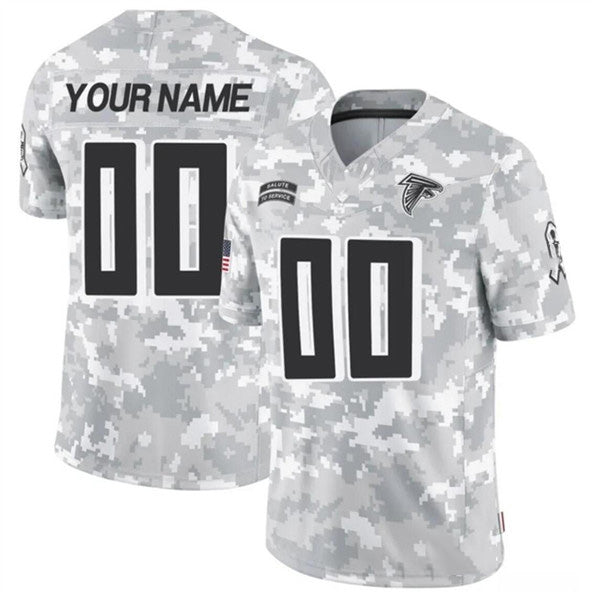 Custom A.Falcons Active Player 2024 F.U.S.E Arctic Camo Salute to Service Limited Stitched Football American Jersey