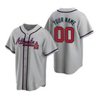 Custom Atlanta Braves Gray 2020 Stitched Cool Base Road Baseball Jersey