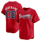 Custom Atlanta Braves Red Alternate Limited Baseball Jersey