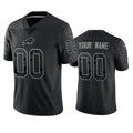 Custom B.Bills Active Player Black Reflective Limited Stitched Football American Jersey