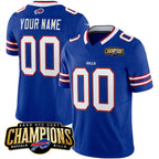 Custom B.Bills Active Player Blue 2023 F.U.S.E. AFC East Champions Ptach Stitched Football American Jersey