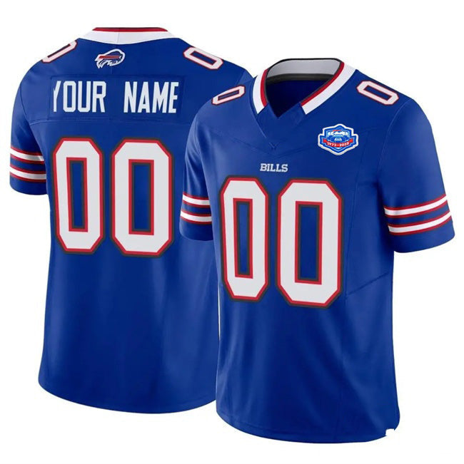 Custom B.Bills Active Player Blue 2025 F.U.S.E. With Farewell Patch Vapor Untouchable Limited Stitched Football American Jersey