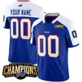 Custom B.Bills Active Player Blue White 2023 F.U.S.E. AFC East Champions Ptach Stitched Football American Jersey