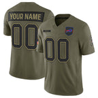 Custom B.Bills Active Player Olive 2025 Salute to Service Limited Stitched Football American Jersey