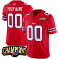 Custom B.Bills Active Player Red 2023 F.U.S.E. AFC East Champions Ptach Stitched Football American Jersey