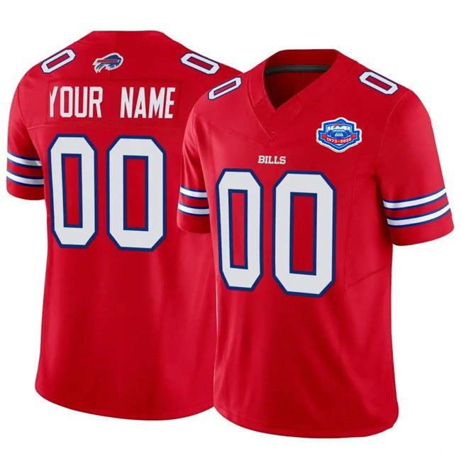 Custom B.Bills Active Player Red 2025 F.U.S.E. With Farewell Patch Vapor Untouchable Limited Stitched Football American Jersey