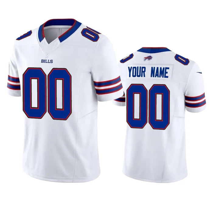 Custom B.Bills Active Player White 2023 F.U.S.E. Vapor Untouchable Limited Stitched Football American Jersey