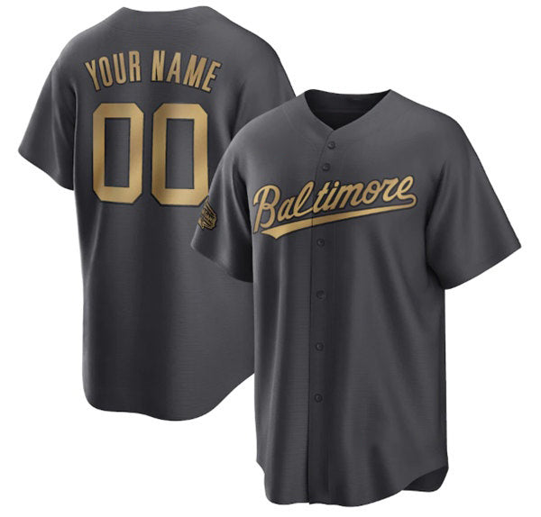 Custom Baltimore Orioles Active Player Charcoal 2022 All-Star Cool Base Stitched Baseball Jersey