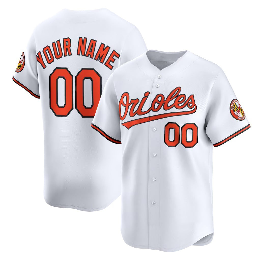Custom Baltimore Orioles White Home Limited Baseball Jersey